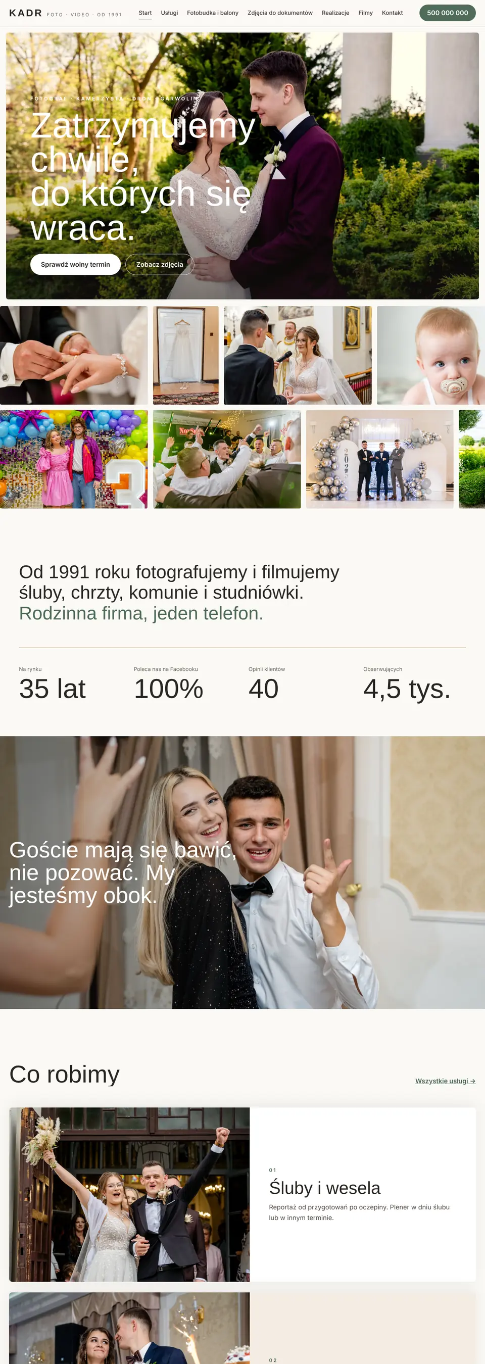 KADR Foto-Video – podgląd strony