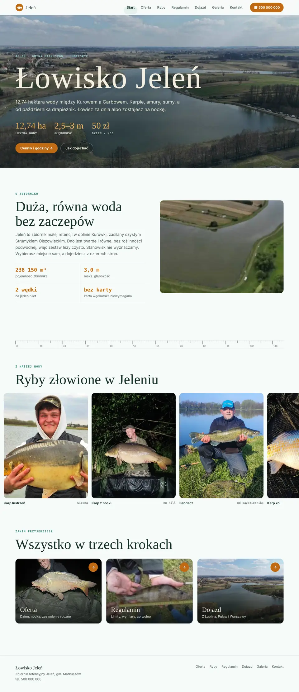 Łowisko Jeleń – podgląd strony