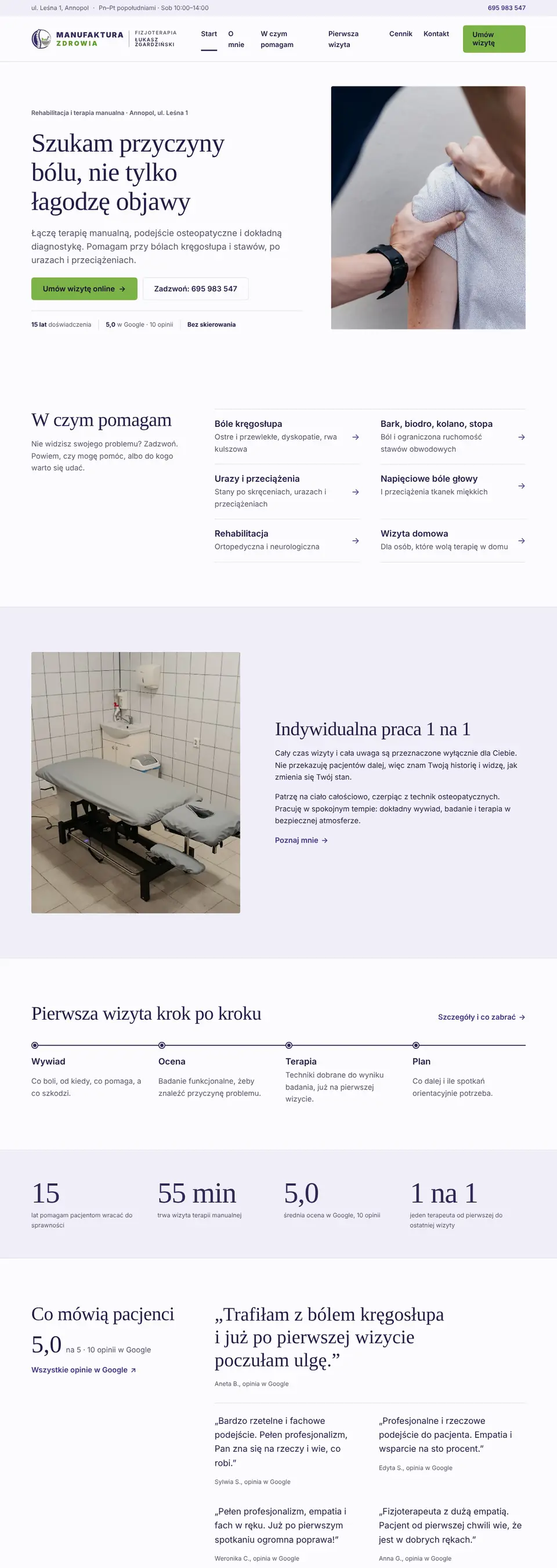 Manufaktura Zdrowia – podgląd strony